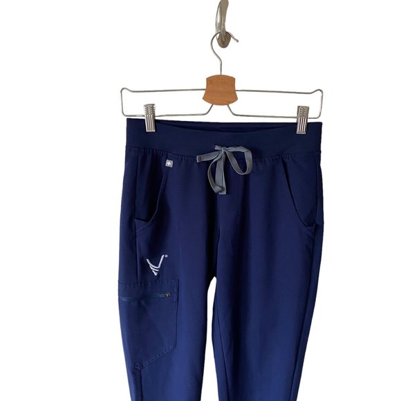 FIGS Technical Collection Zamora Ankle Cuff Tapered Leg Blue Scrub Jogger Pants - Picture 6 of 16